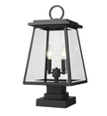 Z-LITE BROUGHTON OUTDOOR PIER MOUNTED FIXTURE | 521PHMS-SQPM-BK - Post