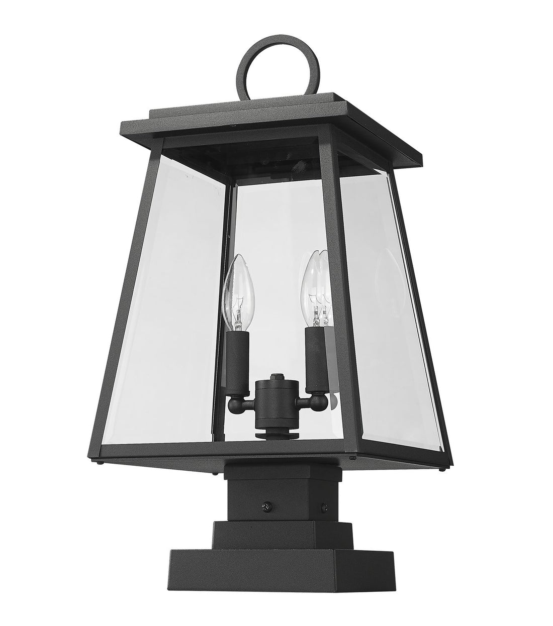 Z-LITE BROUGHTON OUTDOOR PIER MOUNTED FIXTURE | 521PHMS-SQPM-BK - Post