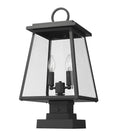 Z-LITE BROUGHTON OUTDOOR PIER MOUNTED FIXTURE | 521PHMS-SQPM-BK - Post