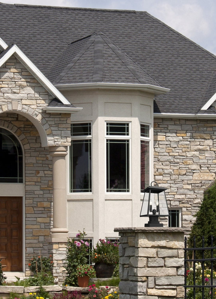 Z-LITE BROUGHTON OUTDOOR PIER MOUNTED FIXTURE | 521PHMS-SQPM-BK - Post