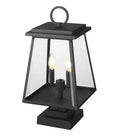 Z-LITE BROUGHTON OUTDOOR PIER MOUNTED FIXTURE | 521PHMS-SQPM-BK - Post
