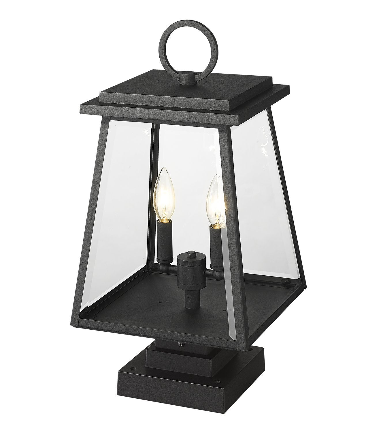Z-LITE BROUGHTON OUTDOOR PIER MOUNTED FIXTURE | 521PHMS-SQPM-BK - Post