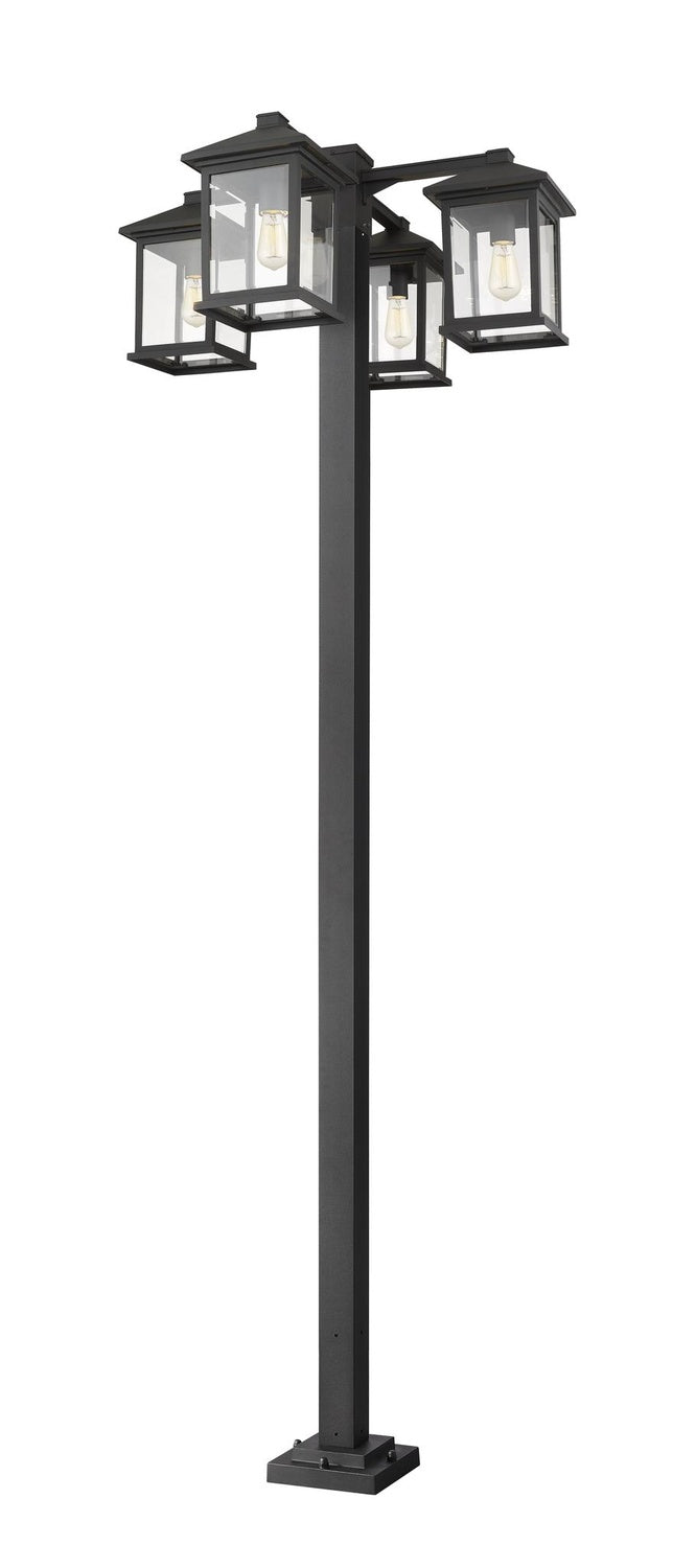 Z-LITE PORTLAND OUTDOOR POST MOUNTED FIXTURE | 531-4-536P-BK - Post