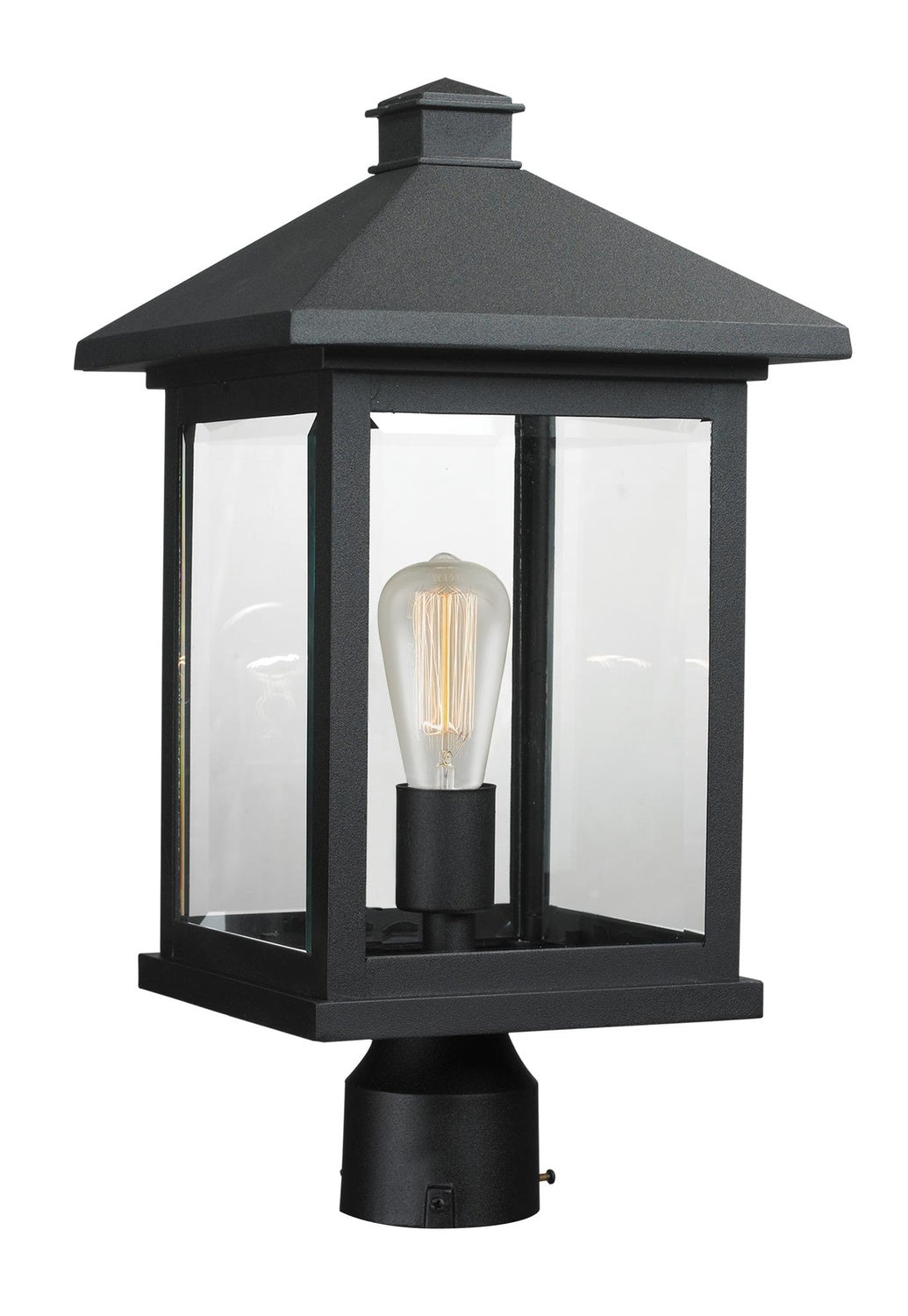 Z-LITE PORTLAND OUTDOOR POST MOUNT FIXTURE | 531PHBR-BK - Post