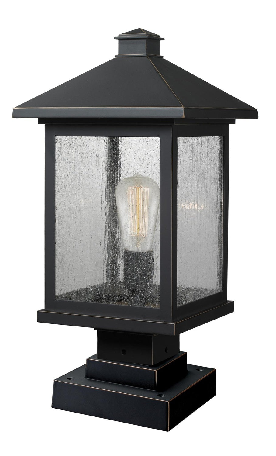 Z-LITE PORTLAND OUTDOOR PIER MOUNTED FIXTURE | 531PHBS-SQPM-ORB - Post