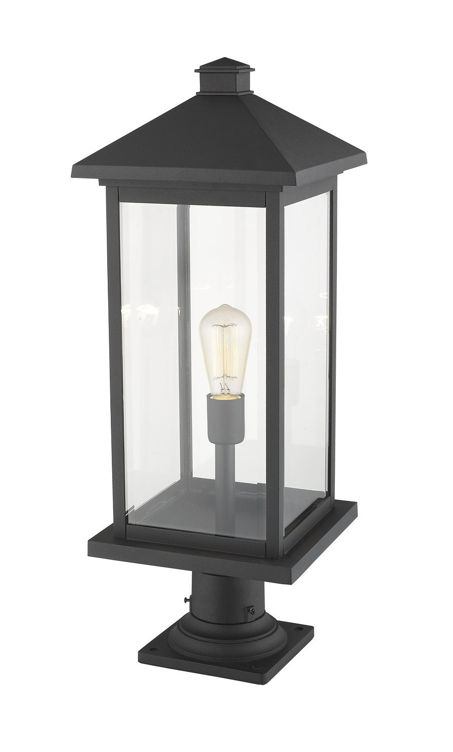 Z-LITE PORTLAND OUTDOOR PIER MOUNTED FIXTURE | 531PHBXLR-533PM-BK - Post