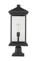Z-LITE PORTLAND OUTDOOR PIER MOUNTED FIXTURE | 531PHBXLR-533PM-BK - Post