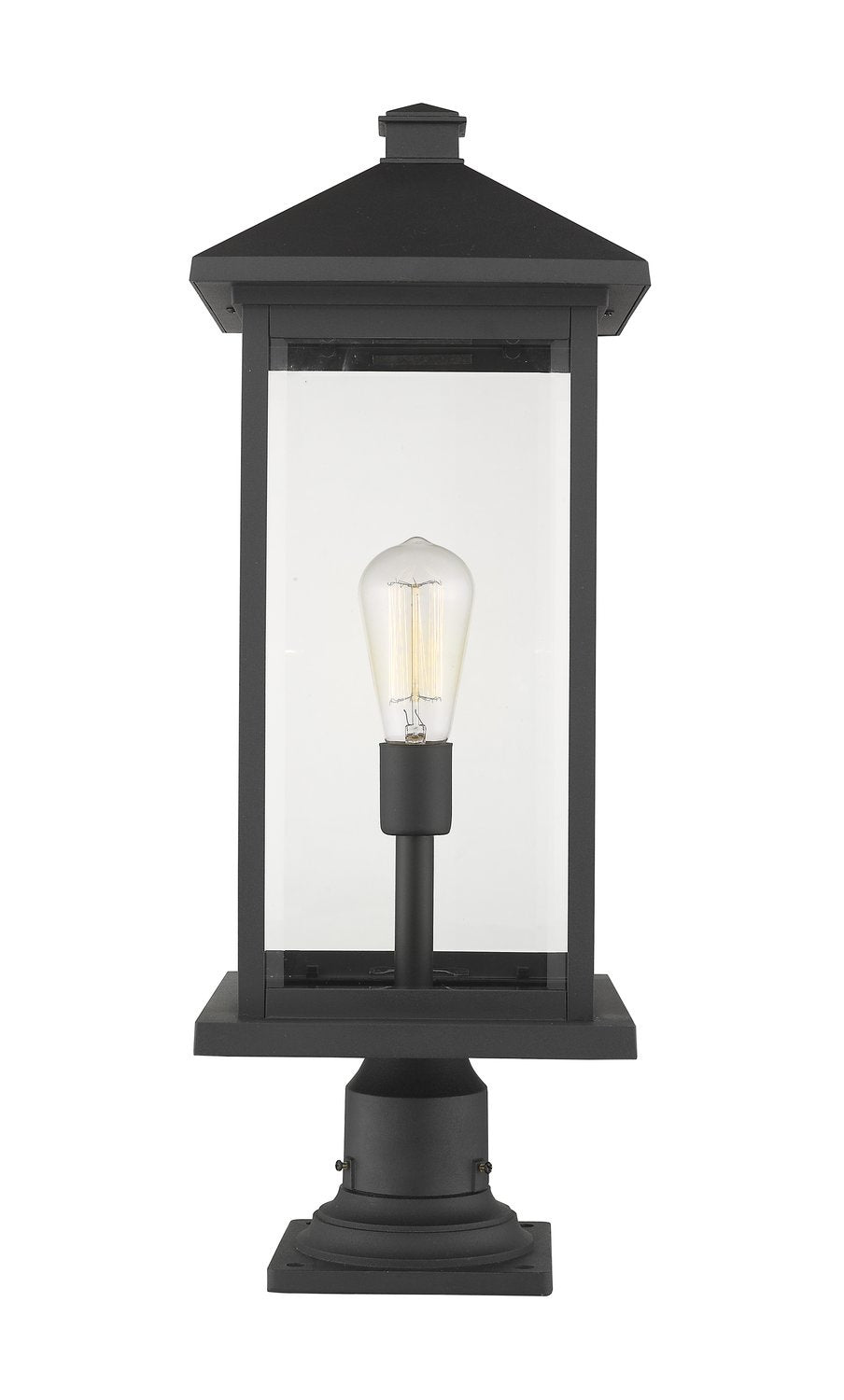 Z-LITE PORTLAND OUTDOOR PIER MOUNTED FIXTURE | 531PHBXLR-533PM-BK - Post