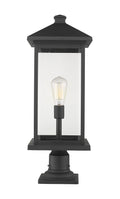 Z-LITE PORTLAND OUTDOOR PIER MOUNTED FIXTURE | 531PHBXLR-533PM-BK - Post