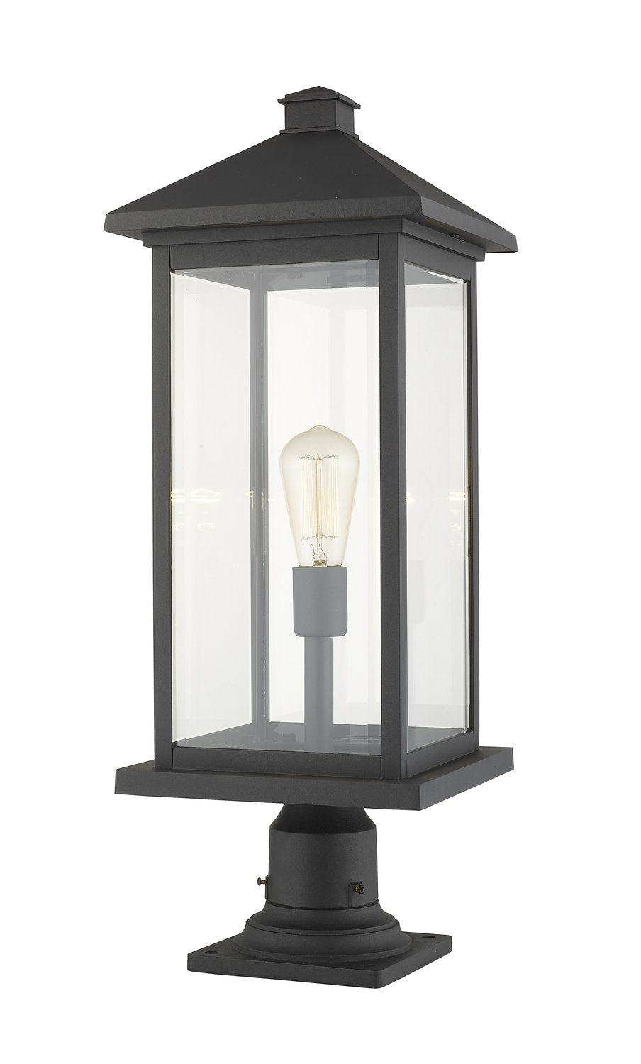 Z-LITE PORTLAND OUTDOOR PIER MOUNTED FIXTURE | 531PHBXLR-533PM-BK - Post