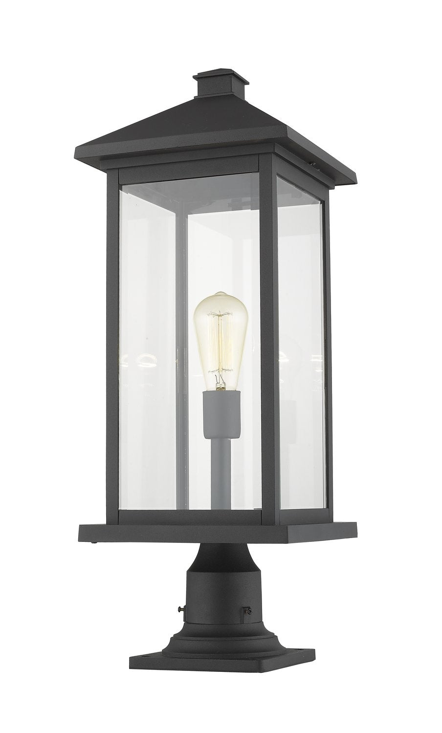 Z-LITE PORTLAND OUTDOOR PIER MOUNTED FIXTURE | 531PHBXLR-533PM-BK - Post