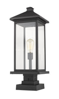 Z-LITE PORTLAND OUTDOOR PIER MOUNTED FIXTURE | 531PHBXLS-SQPM-BK - Post