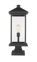Z-LITE PORTLAND OUTDOOR PIER MOUNTED FIXTURE | 531PHBXLS-SQPM-BK - Post