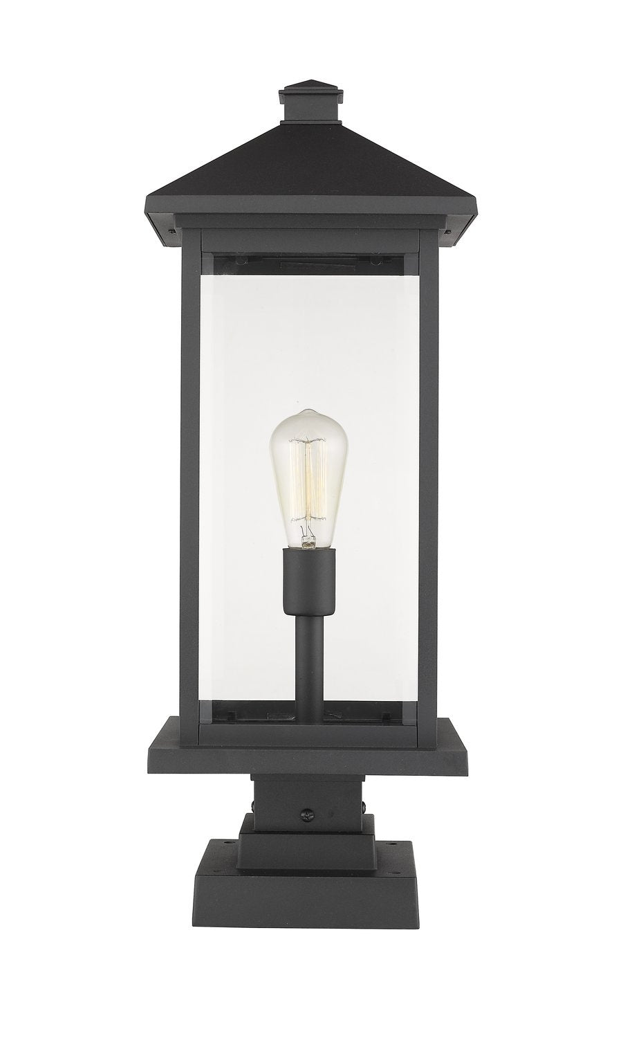 Z-LITE PORTLAND OUTDOOR PIER MOUNTED FIXTURE | 531PHBXLS-SQPM-BK - Post