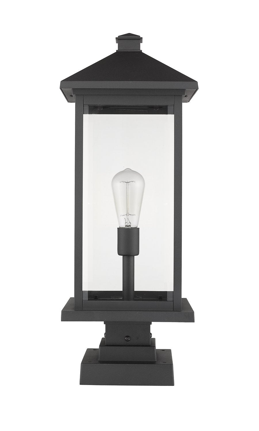 Z-LITE PORTLAND OUTDOOR PIER MOUNTED FIXTURE | 531PHBXLS-SQPM-BK - Post
