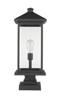 Z-LITE PORTLAND OUTDOOR PIER MOUNTED FIXTURE | 531PHBXLS-SQPM-BK - Post