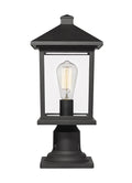 Z-LITE PORTLAND OUTDOOR PIER MOUNTED FIXTURE | 531PHMR-533PM-BK - Post