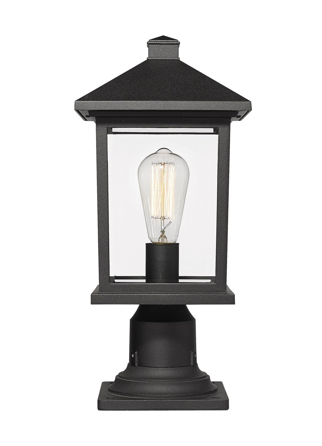 Z-LITE PORTLAND OUTDOOR PIER MOUNTED FIXTURE | 531PHMR-533PM-BK - Post