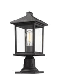 Z-LITE PORTLAND OUTDOOR PIER MOUNTED FIXTURE | 531PHMR-533PM-BK - Post
