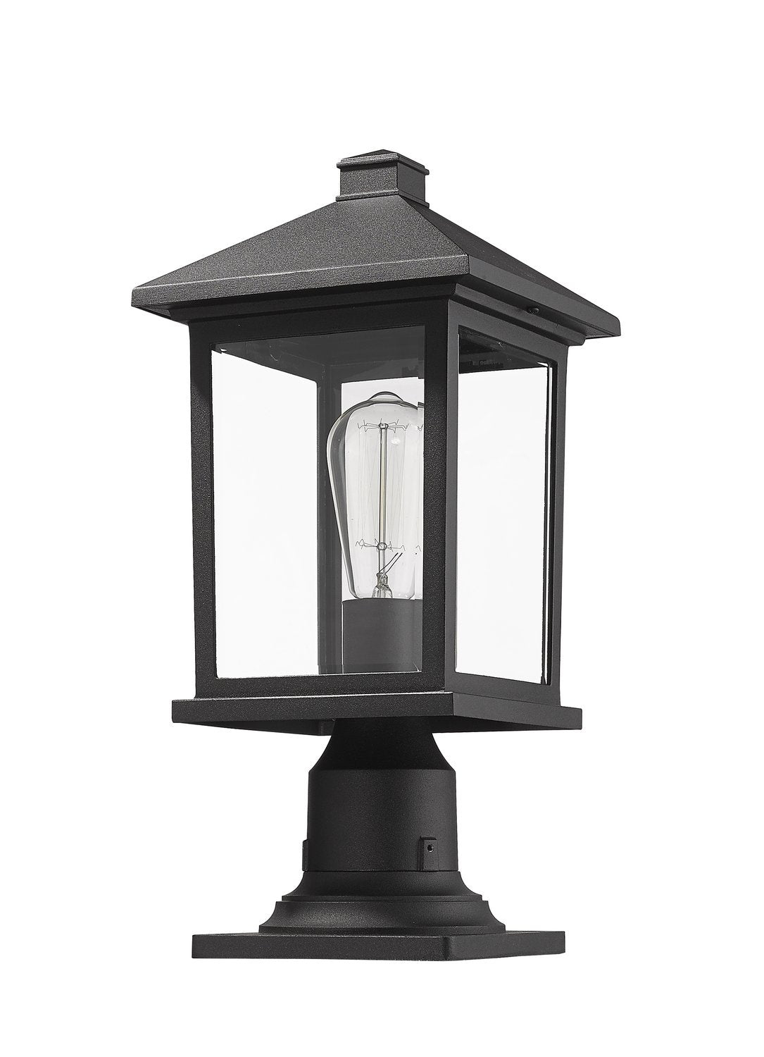 Z-LITE PORTLAND OUTDOOR PIER MOUNTED FIXTURE | 531PHMR-533PM-BK - Post