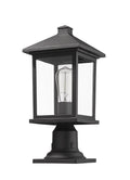 Z-LITE PORTLAND OUTDOOR PIER MOUNTED FIXTURE | 531PHMR-533PM-BK - Post