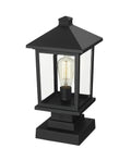 Z-LITE PORTLAND OUTDOOR PIER MOUNTED FIXTURE | 531PHMS-SQPM-BK - Post