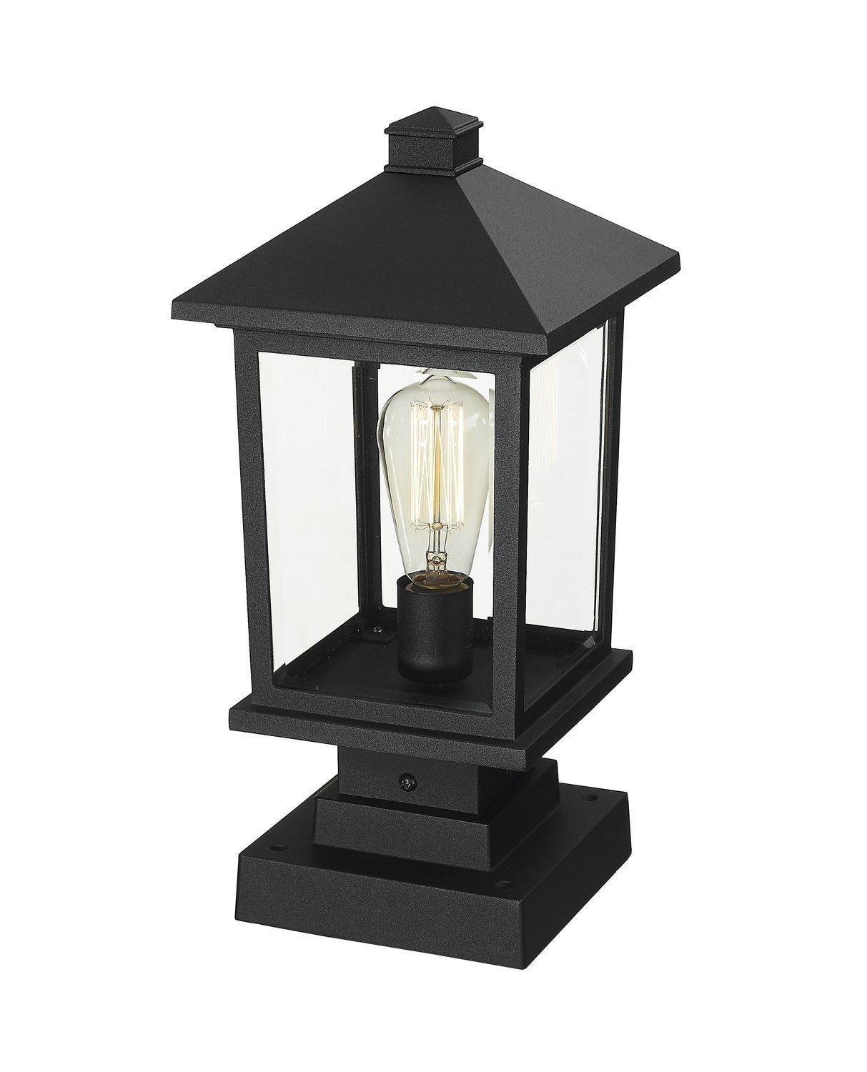 Z-LITE PORTLAND OUTDOOR PIER MOUNTED FIXTURE | 531PHMS-SQPM-BK - Post