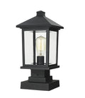 Z-LITE PORTLAND OUTDOOR PIER MOUNTED FIXTURE | 531PHMS-SQPM-BK - Post