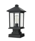 Z-LITE PORTLAND OUTDOOR PIER MOUNTED FIXTURE | 531PHMS-SQPM-BK - Post