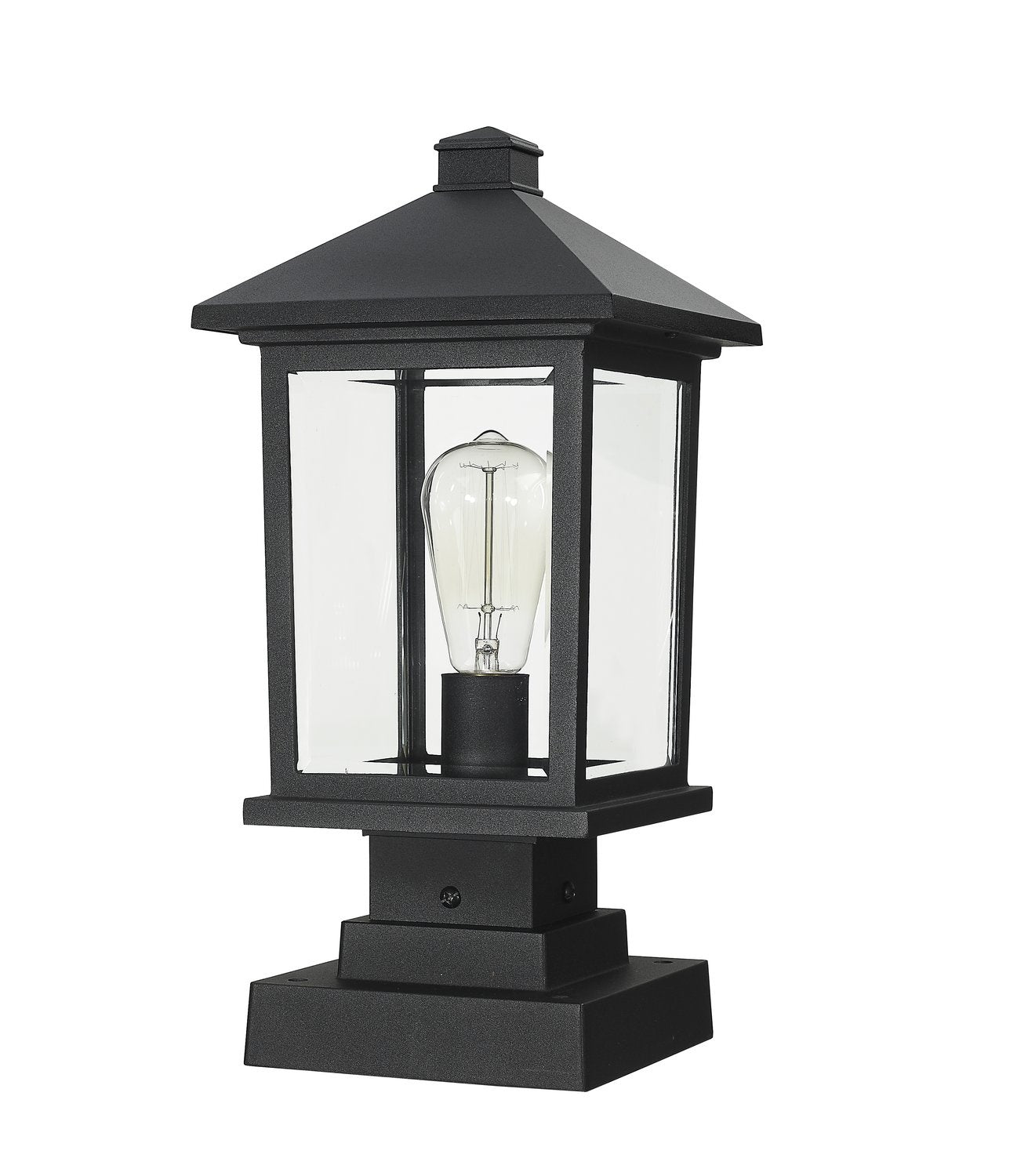 Z-LITE PORTLAND OUTDOOR PIER MOUNTED FIXTURE | 531PHMS-SQPM-BK - Post