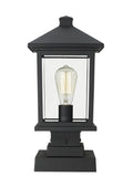 Z-LITE PORTLAND OUTDOOR PIER MOUNTED FIXTURE | 531PHMS-SQPM-BK - Post