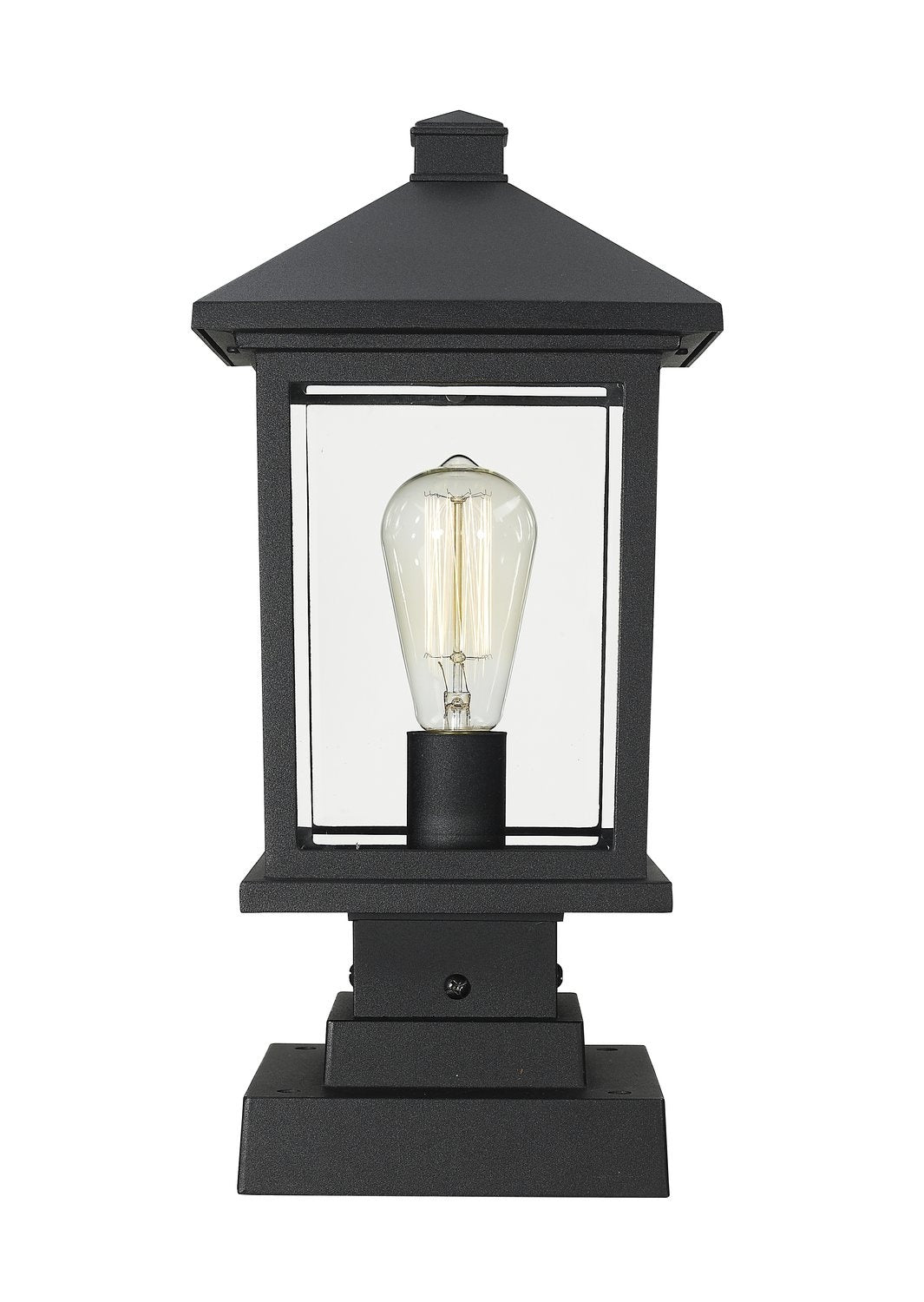 Z-LITE PORTLAND OUTDOOR PIER MOUNTED FIXTURE | 531PHMS-SQPM-BK - Post
