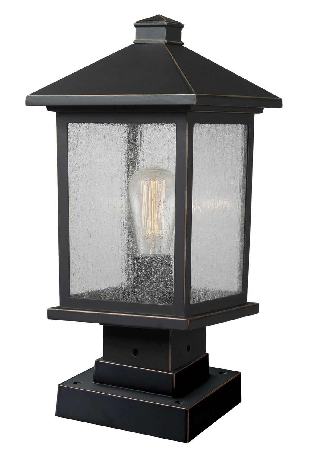 Z-LITE PORTLAND OUTDOOR PIER MOUNTED FIXTURE | 531PHMS-SQPM-ORB - Post