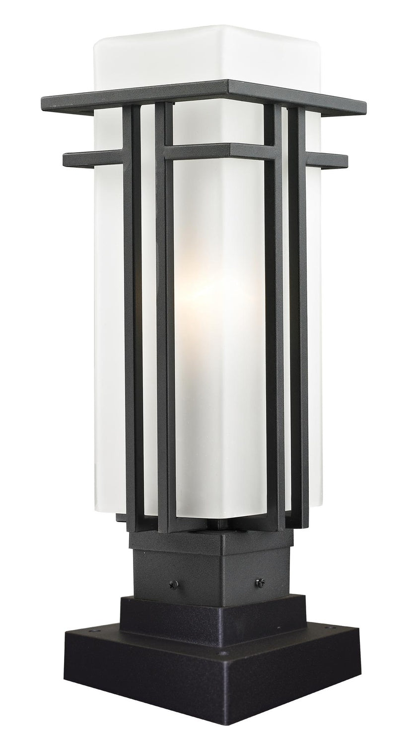 Z-LITE ABBEY OUTDOOR PIER MOUNTED FIXTURE | 549PHM-SQPM-BK - Post
