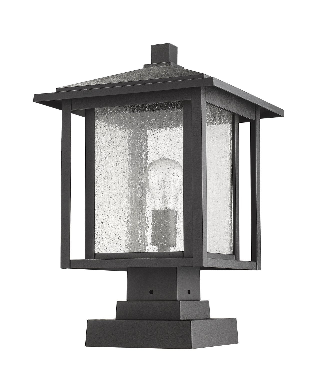 Z-LITE ASPEN OUTDOOR PIER MOUNTED FIXTURE | 554PHBS-SQPM-BK - Post