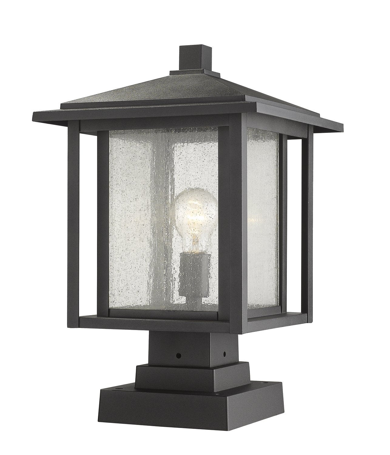 Z-LITE ASPEN OUTDOOR PIER MOUNTED FIXTURE | 554PHBS-SQPM-BK - Post