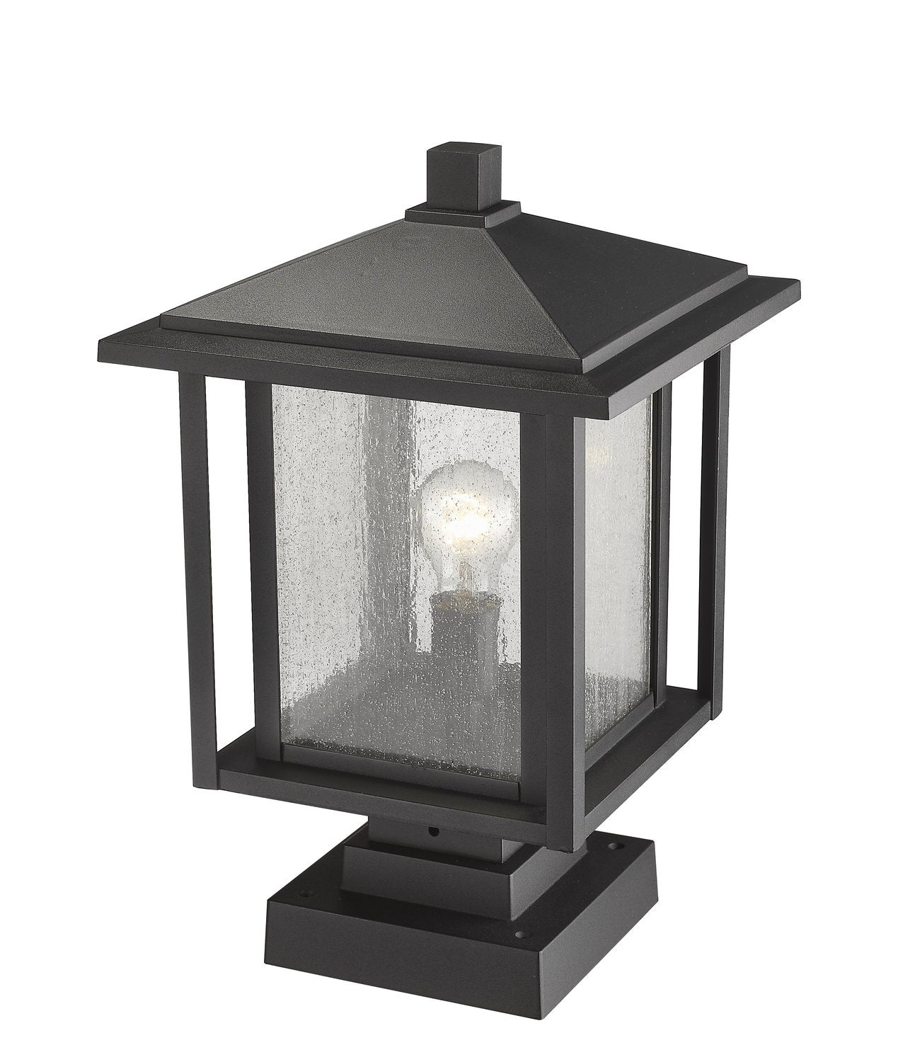 Z-LITE ASPEN OUTDOOR PIER MOUNTED FIXTURE | 554PHBS-SQPM-BK - Post