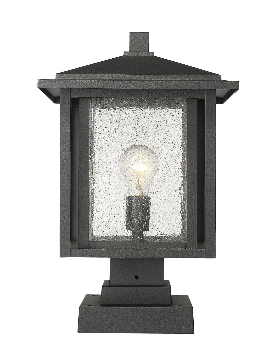 Z-LITE ASPEN OUTDOOR PIER MOUNTED FIXTURE | 554PHBS-SQPM-BK - Post