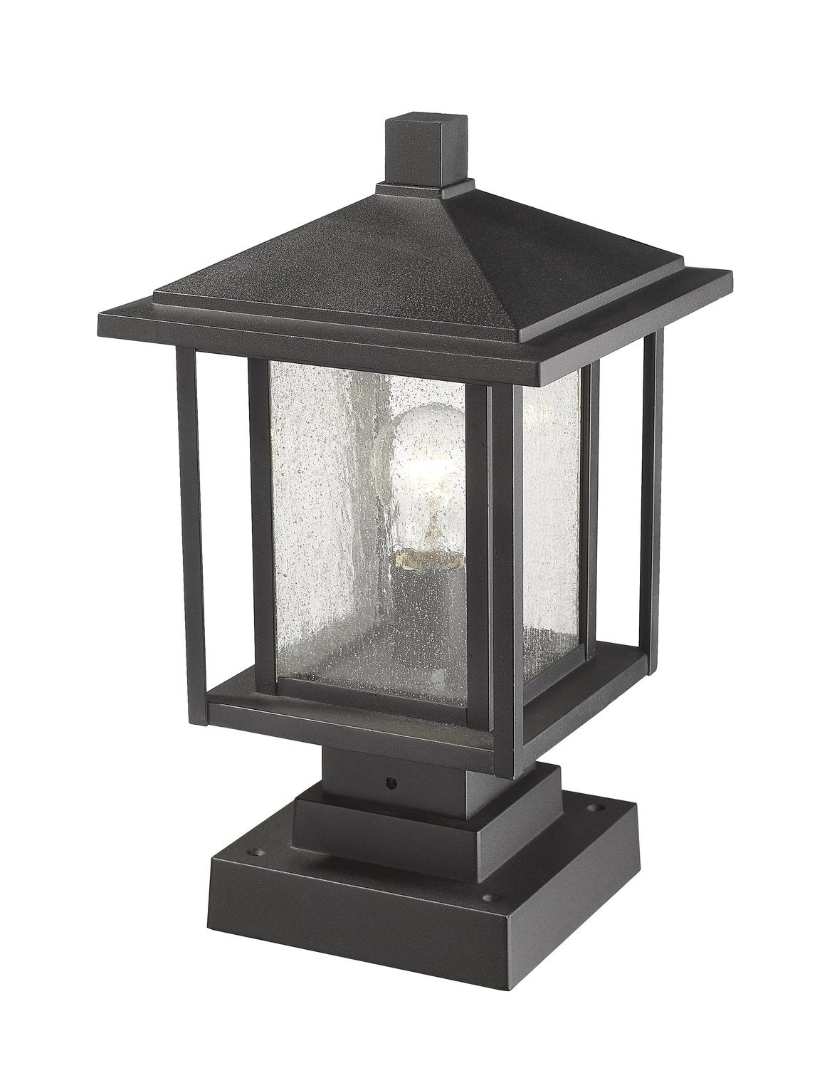 Z-LITE ASPEN OUTDOOR PIER MOUNTED FIXTURE | 554PHMS-SQPM-BK - Post