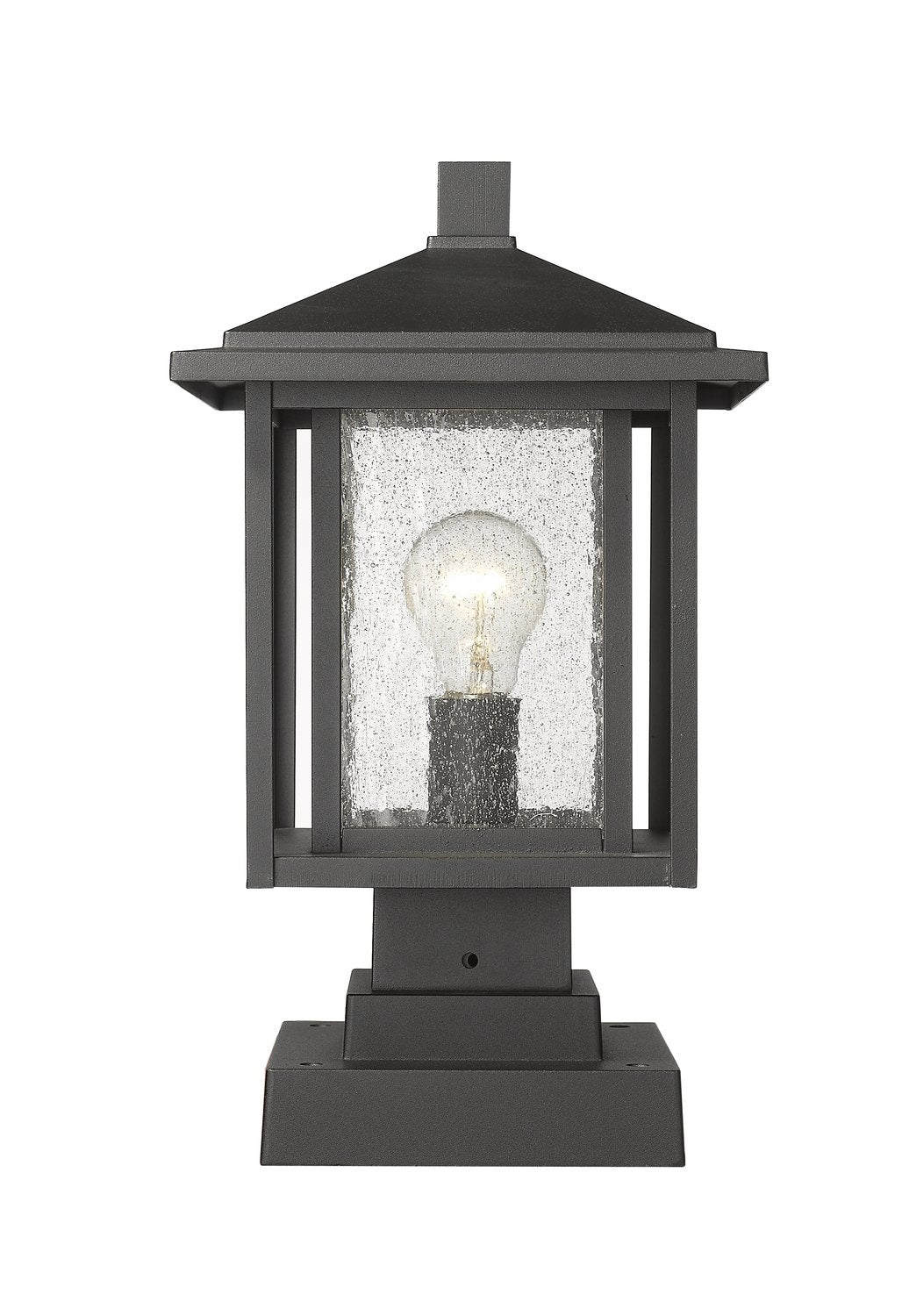 Z-LITE ASPEN OUTDOOR PIER MOUNTED FIXTURE | 554PHMS-SQPM-BK - Post