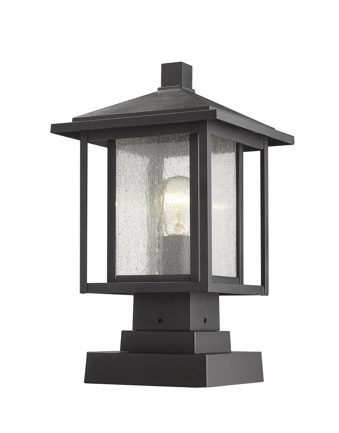 Z-LITE ASPEN OUTDOOR PIER MOUNTED FIXTURE | 554PHMS-SQPM-BK - Post