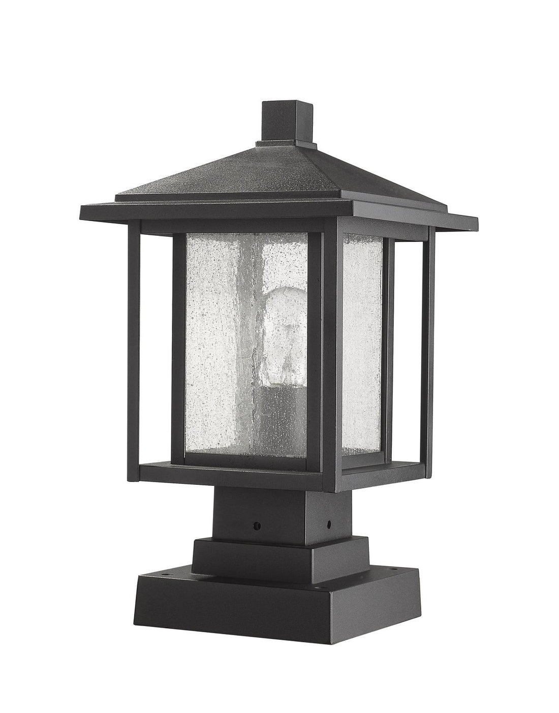 Z-LITE ASPEN OUTDOOR PIER MOUNTED FIXTURE | 554PHMS-SQPM-BK - Post