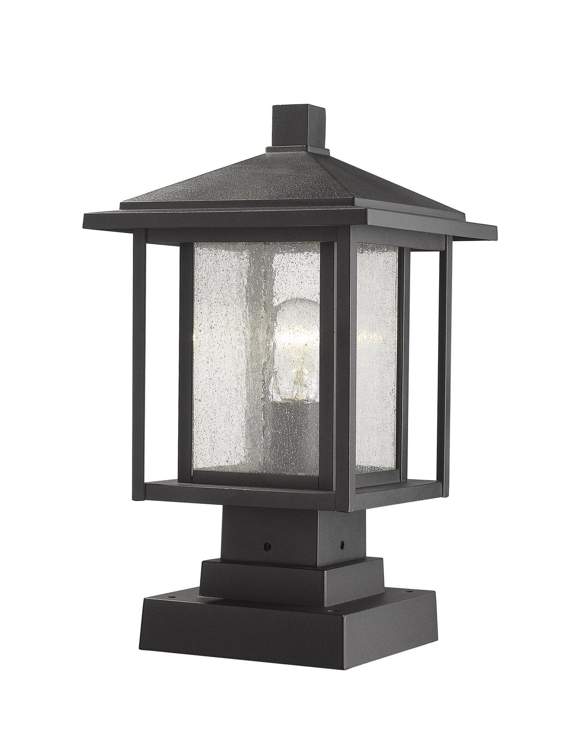 Z-LITE ASPEN OUTDOOR PIER MOUNTED FIXTURE | 554PHMS-SQPM-BK - Post