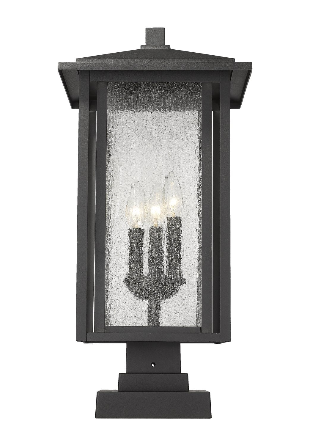 Z-LITE ASPEN OUTDOOR PIER MOUNTED FIXTURE | 554PHXLS-SQPM-BK - Post