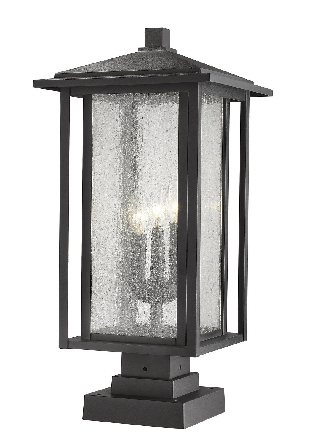 Z-LITE ASPEN OUTDOOR PIER MOUNTED FIXTURE | 554PHXLS-SQPM-BK - Post