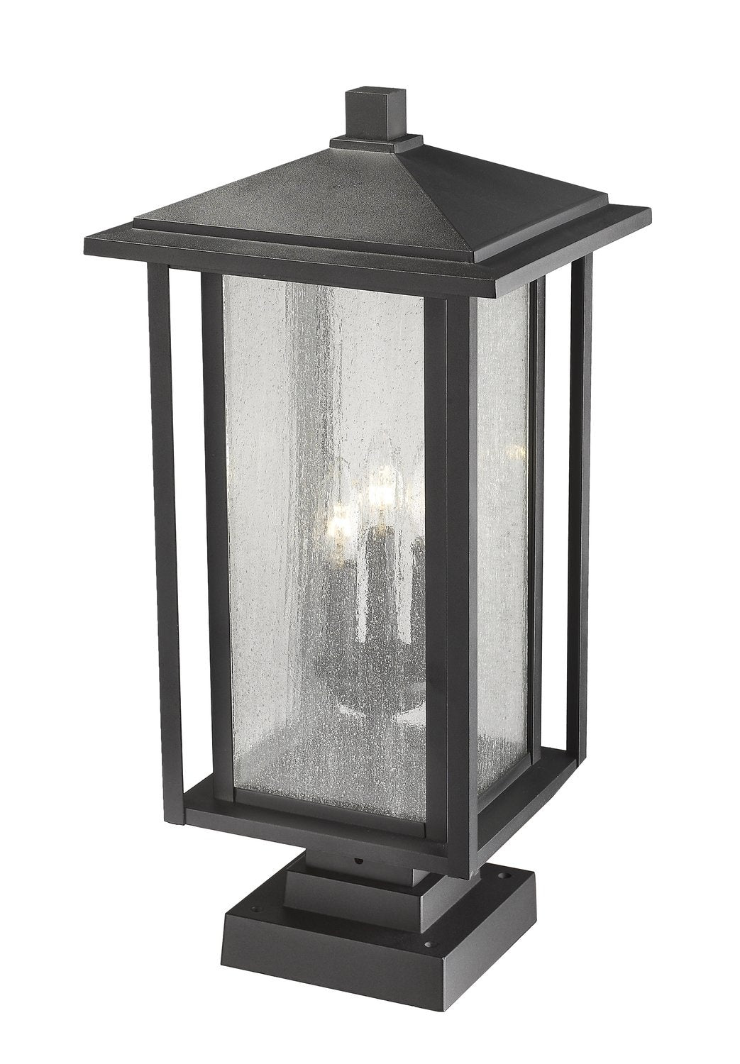 Z-LITE ASPEN OUTDOOR PIER MOUNTED FIXTURE | 554PHXLS-SQPM-BK - Post