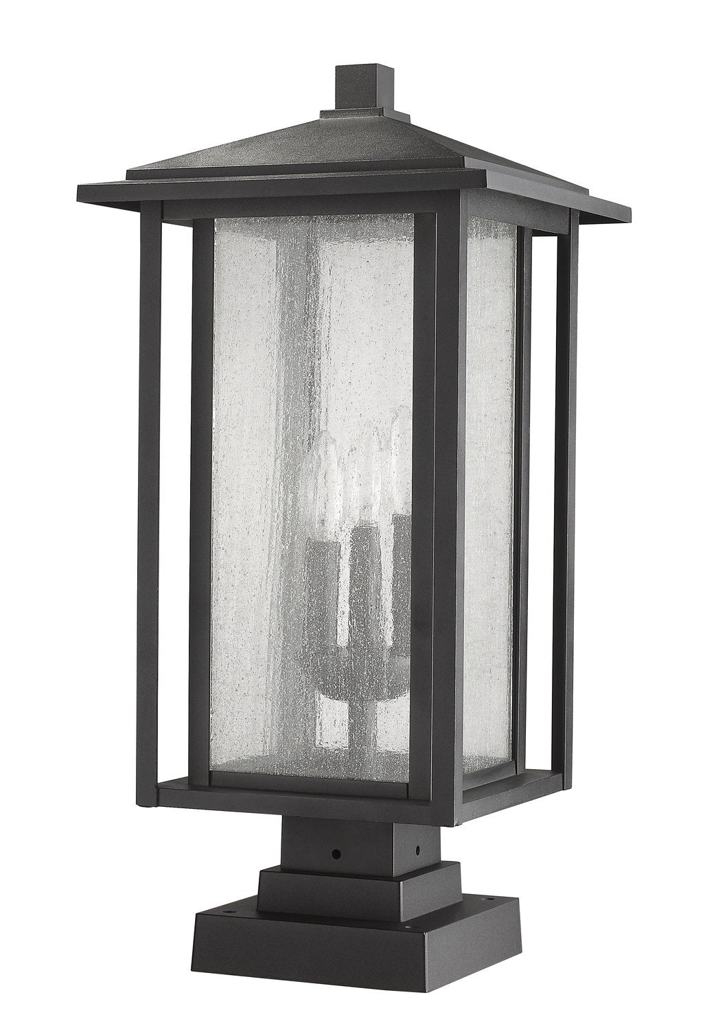 Z-LITE ASPEN OUTDOOR PIER MOUNTED FIXTURE | 554PHXLS-SQPM-BK - Post
