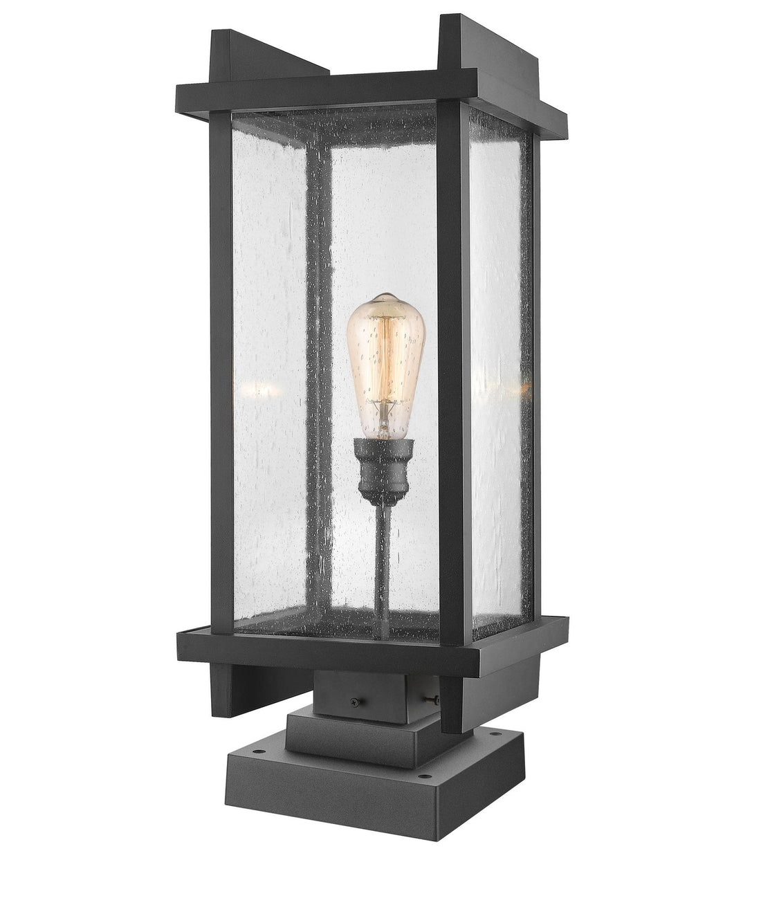 Z-LITE FALLOW OUTDOOR PIER MOUNTED FIXTURE | 565PHBS-SQPM-BK - Post