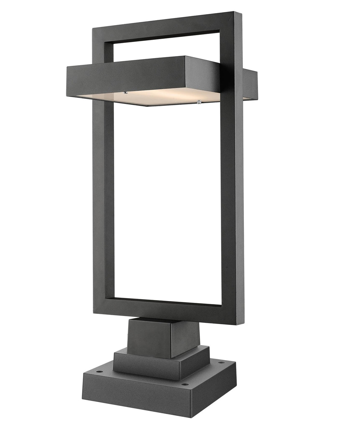 Z-LITE LUTTREL OUTDOOR PIER MOUNTED FIXTURE (566PHBS) | 566PHBS-SQPM-BK-LED - Post