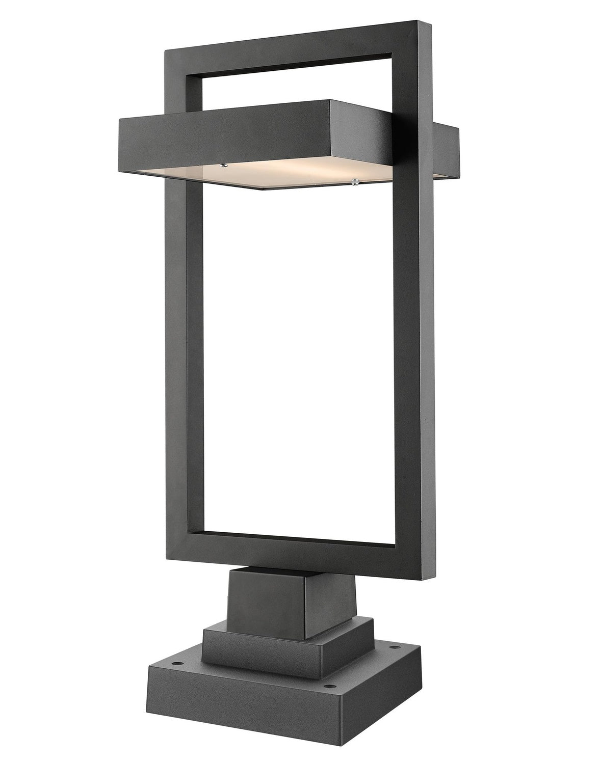 Z-LITE LUTTREL OUTDOOR PIER MOUNTED FIXTURE (566PHBS) | 566PHBS-SQPM-BK-LED - Post